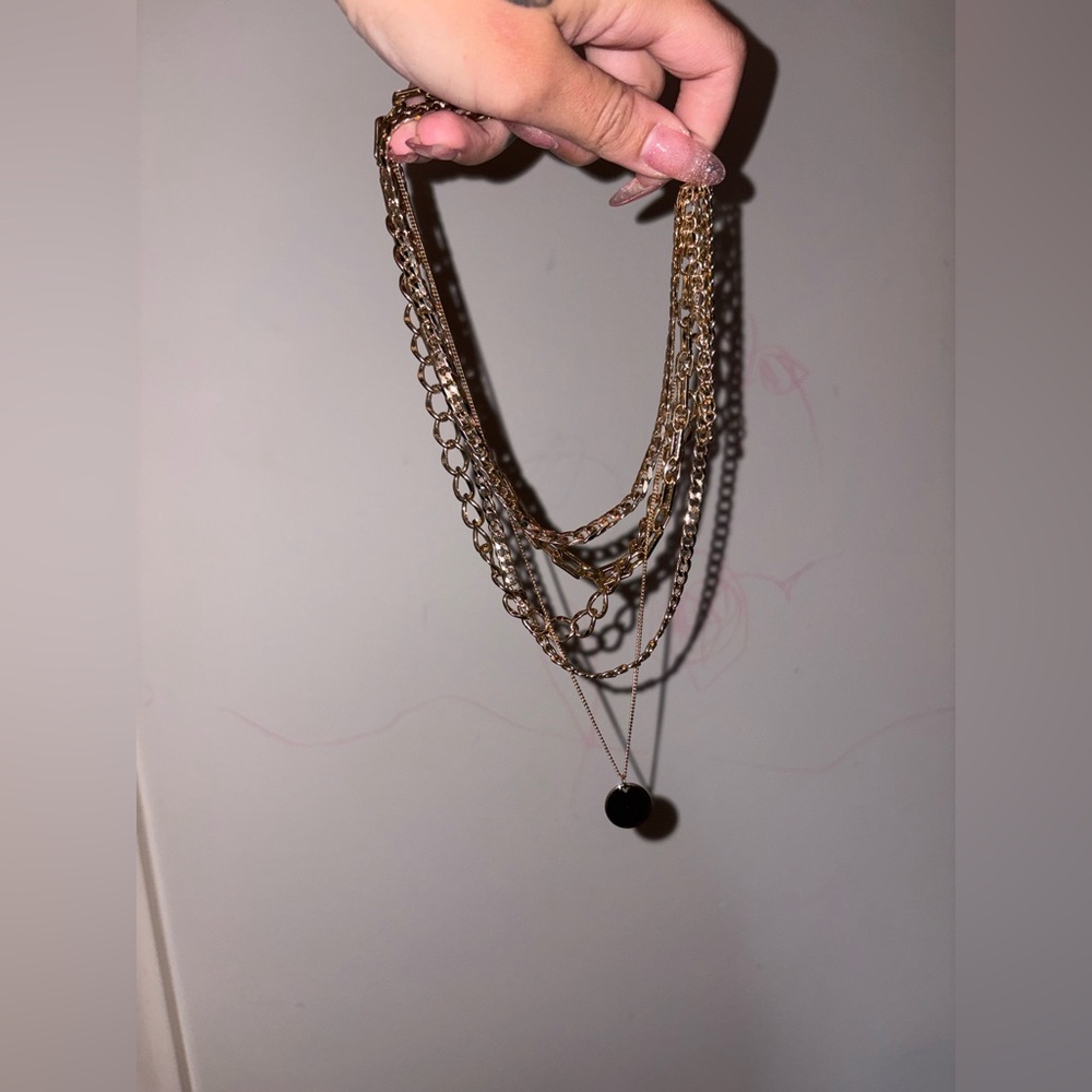 Layered gold necklace